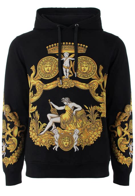 versace jumper black gold|Versace hoodie men's sale.